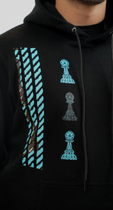 Amico Black Tri Pawn Tyre Mark Hoodie